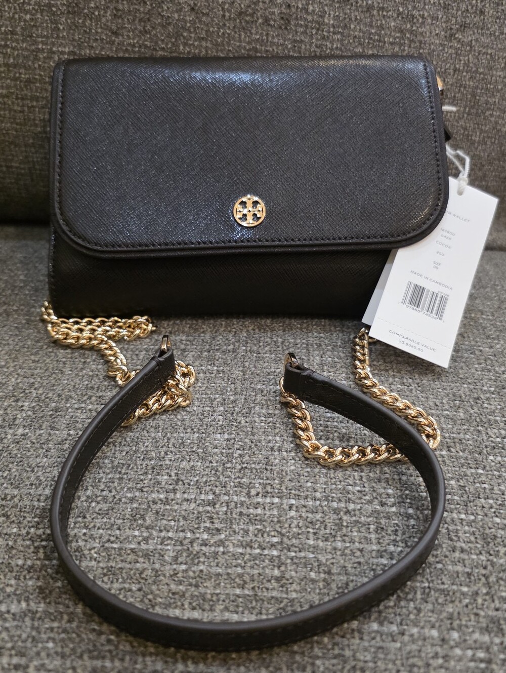 Tory Burch Chain Wallet In Cocoa